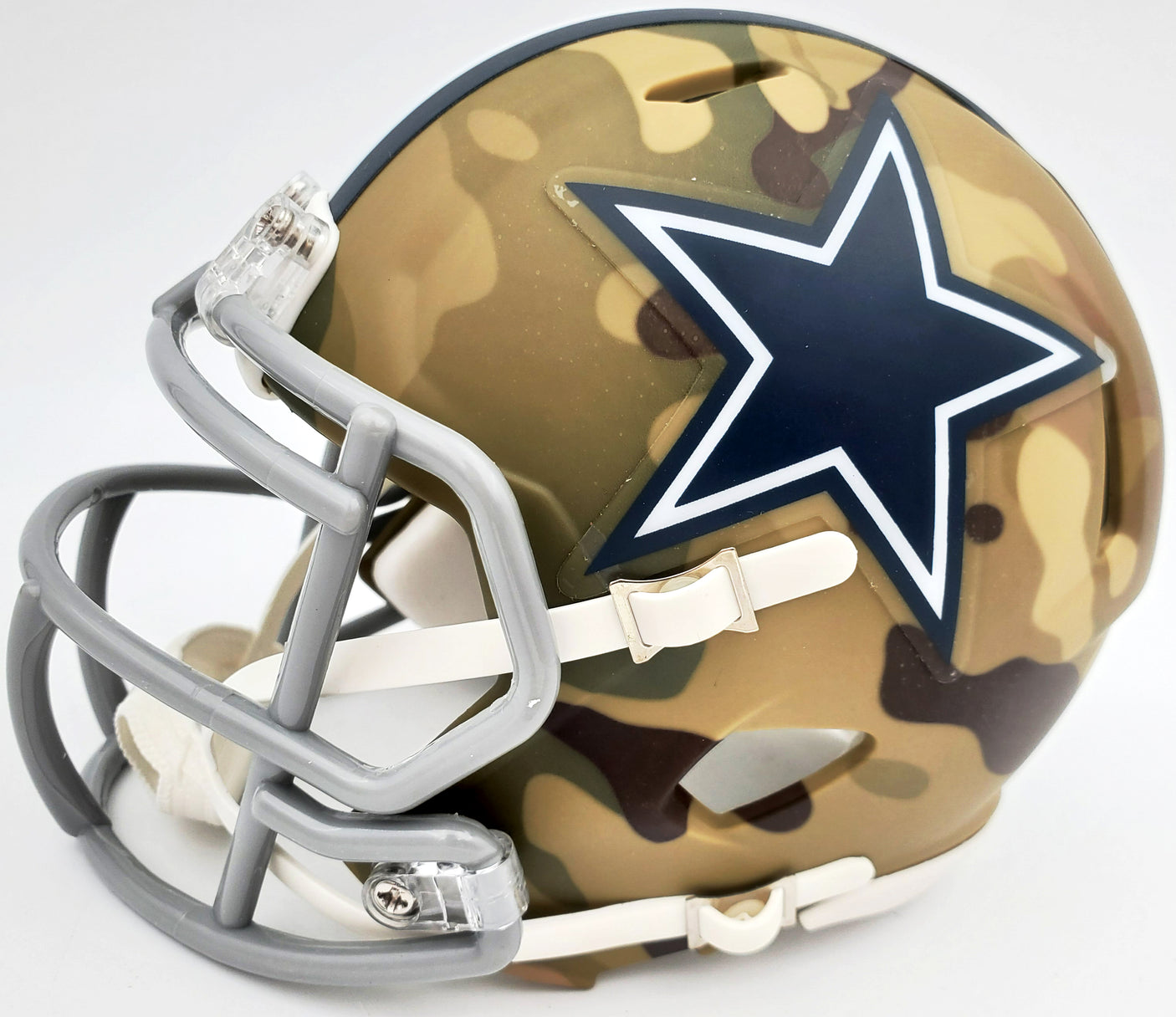Herschel Walker Autographed Dallas Cowboys Camo Speed Mini Helmet Beckett BAS Stock #185954