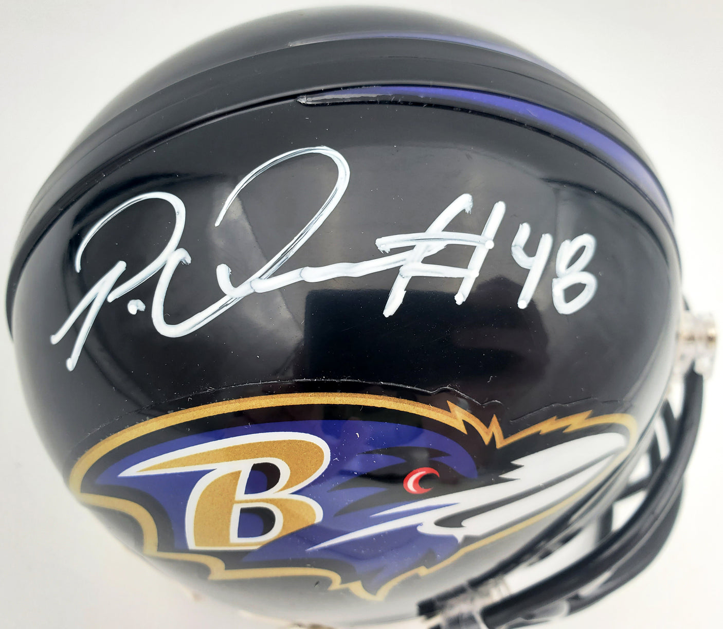 Patrick Queen Autographed Baltimore Ravens Mini Helmet Beckett BAS Stock #185831