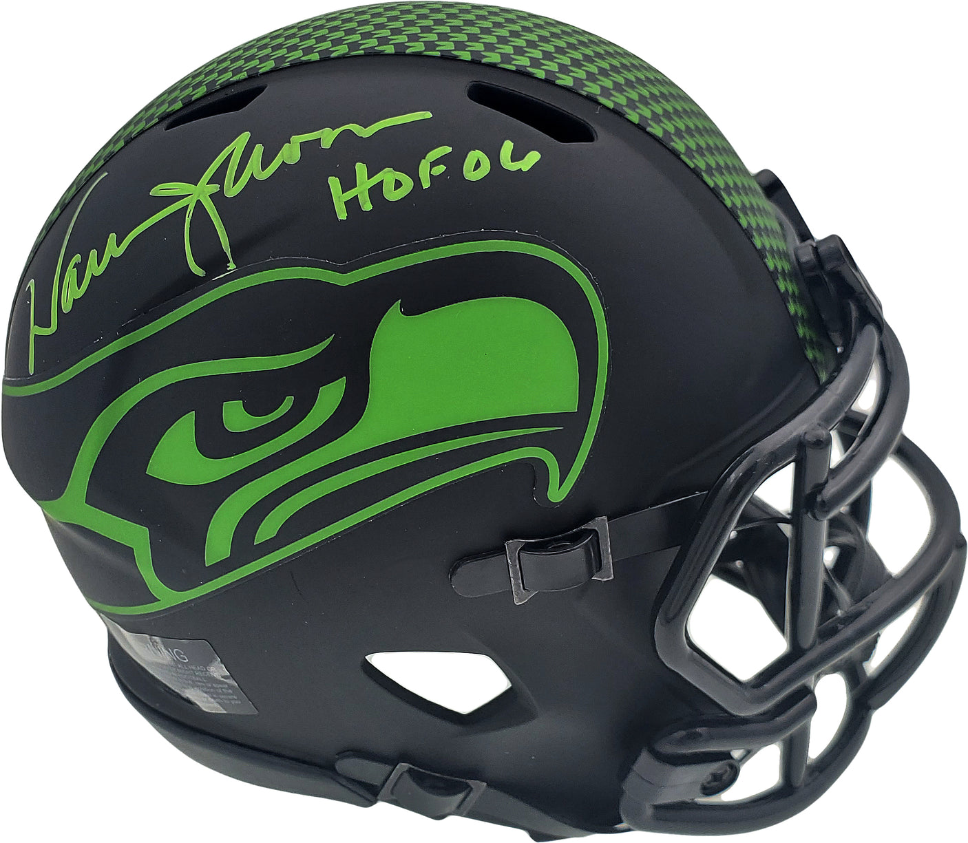 Warren Moon Autographed Eclipse Black Seattle Seahawks Speed Mini Helmet "HOF 06" MCS Holo Stock #185813