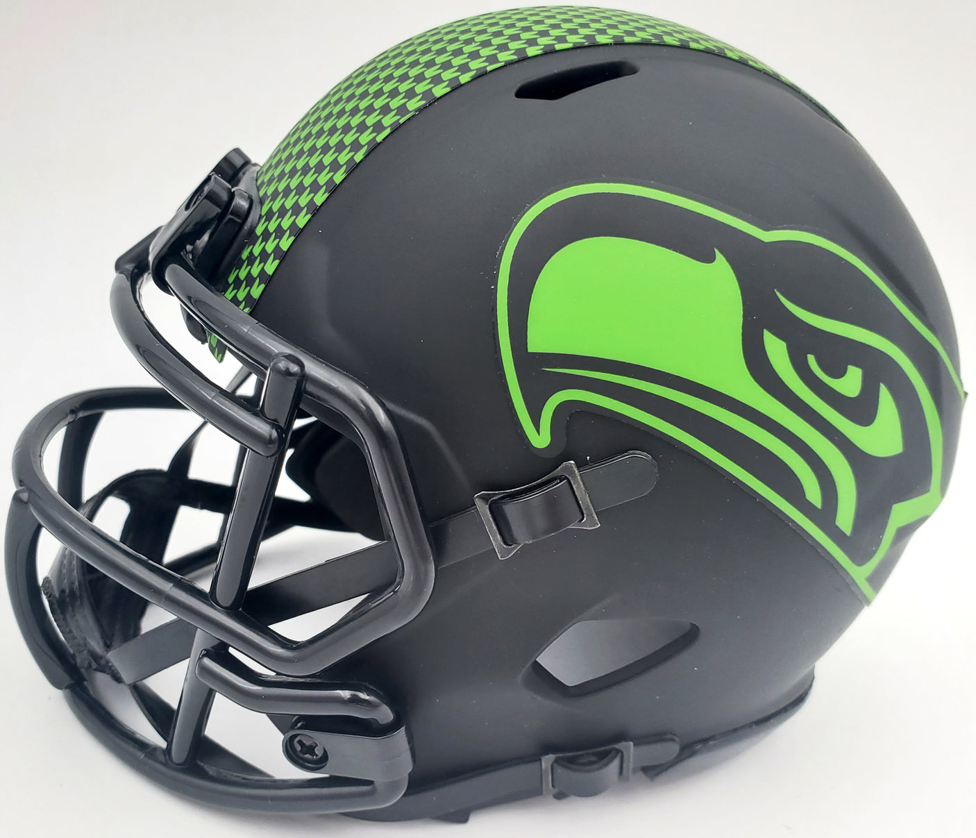 Warren Moon Autographed Eclipse Black Seattle Seahawks Speed Mini Helmet "HOF 06" MCS Holo Stock #185813