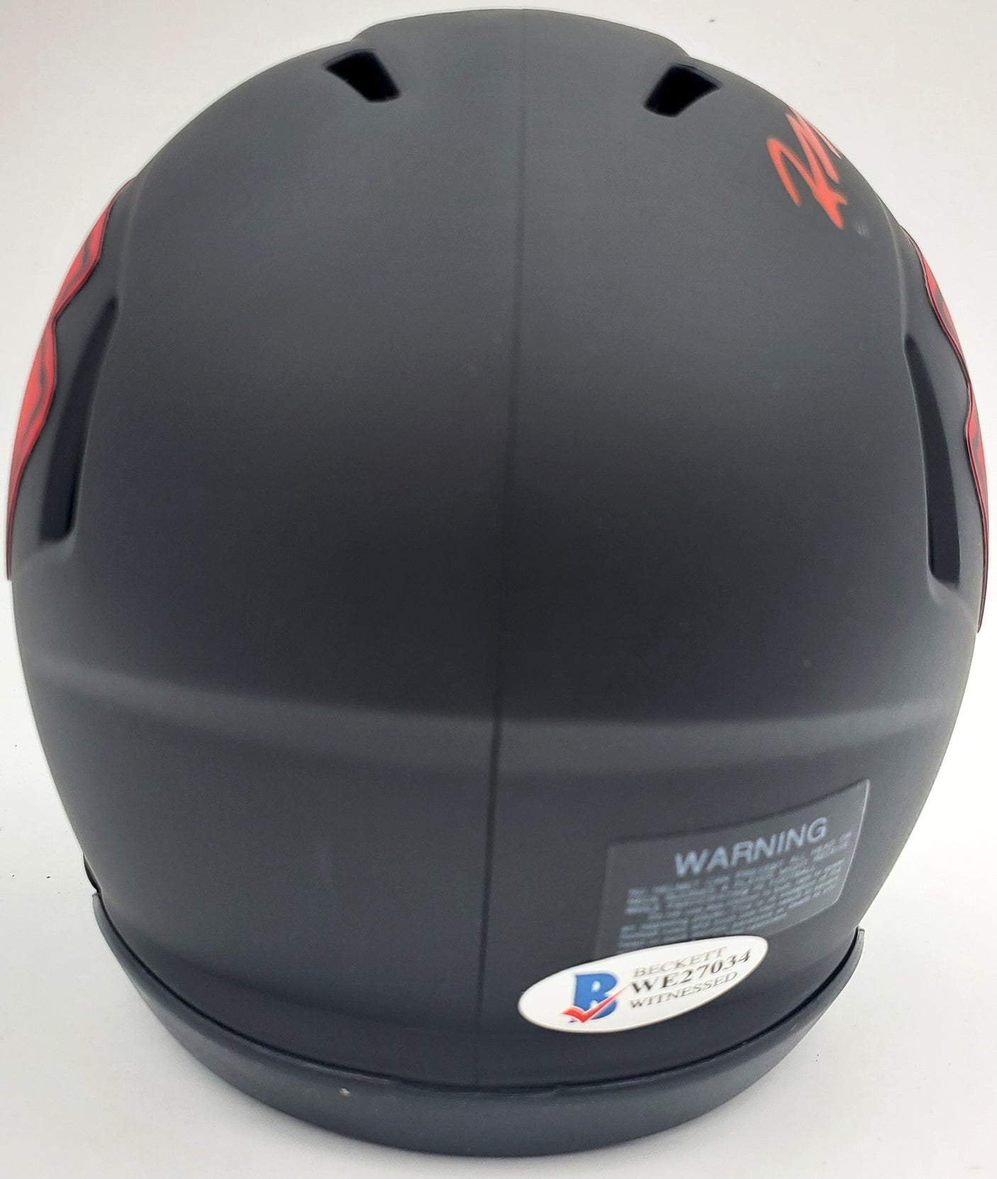 Mecole Hardman Autographed Kansas City Chiefs Eclipse Black Speed Mini Helmet Beckett BAS Stock #185784