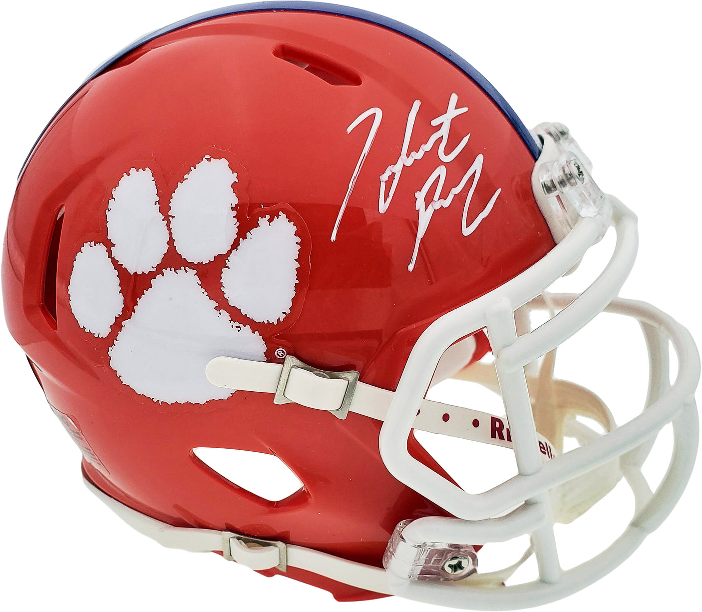 Hunter Renfrow Autographed Clemson Tigers Speed Mini Helmet Beckett BAS Stock #185724