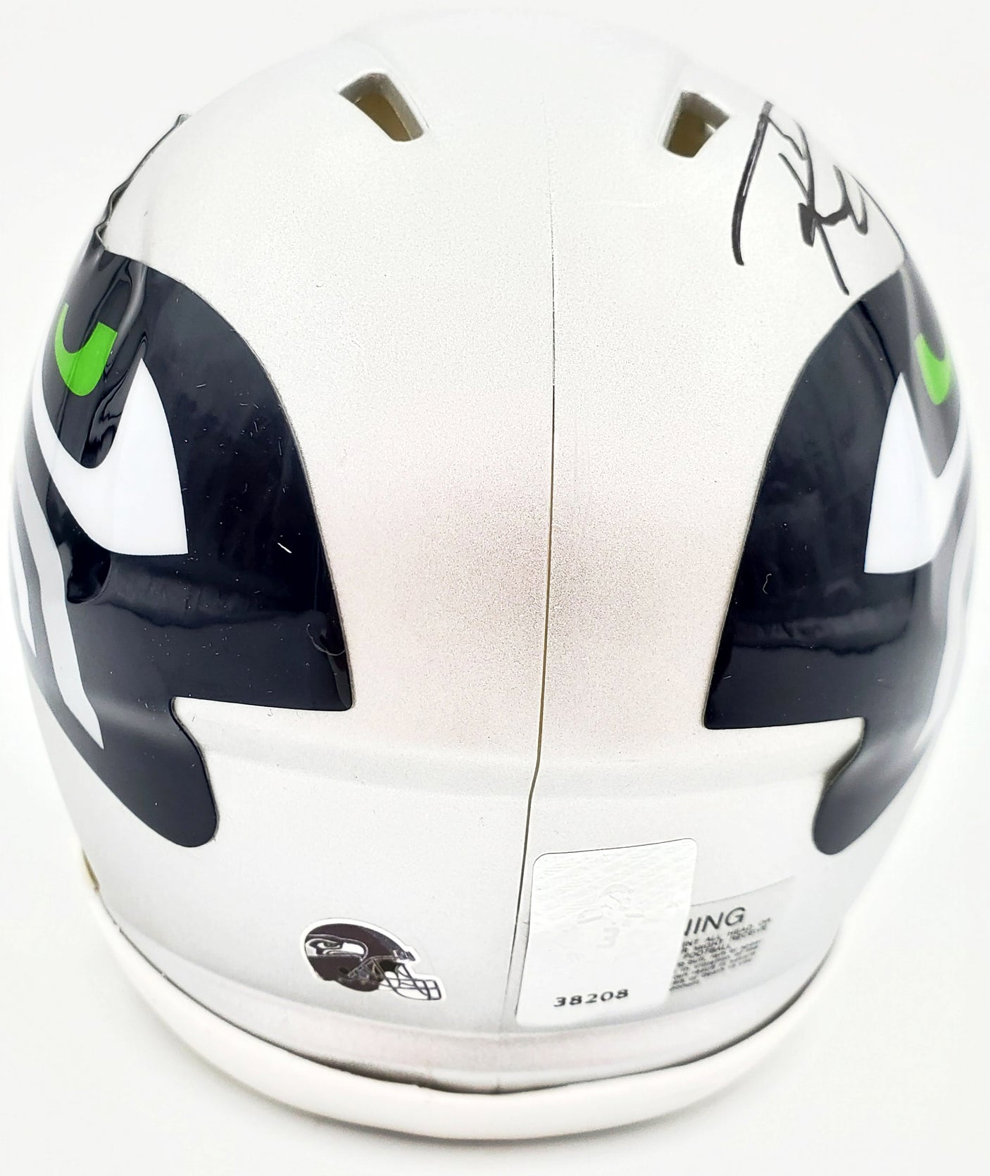 Russell Wilson Autographed AMP Seattle Seahawks Speed Mini Helmet In Black RW Holo Stock #179112