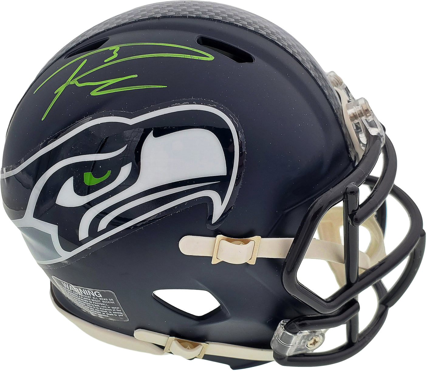 Russell Wilson Autographed Seattle Seahawks Speed Mini Helmet In Green RW Holo Stock #179111