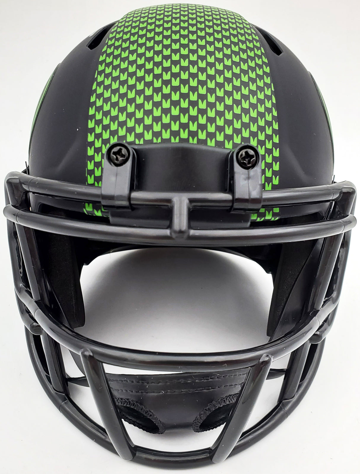 Russell Wilson Autographed Eclipse Black Seattle Seahawks Speed Mini Helmet In Silver RW Holo Stock #178961
