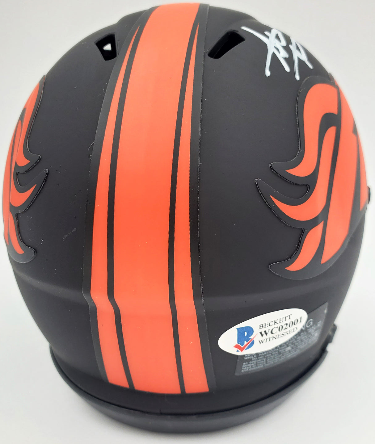 Steve Atwater Autographed Eclipse Black Denver Broncos Speed Mini Helmet Beckett BAS Stock #177485
