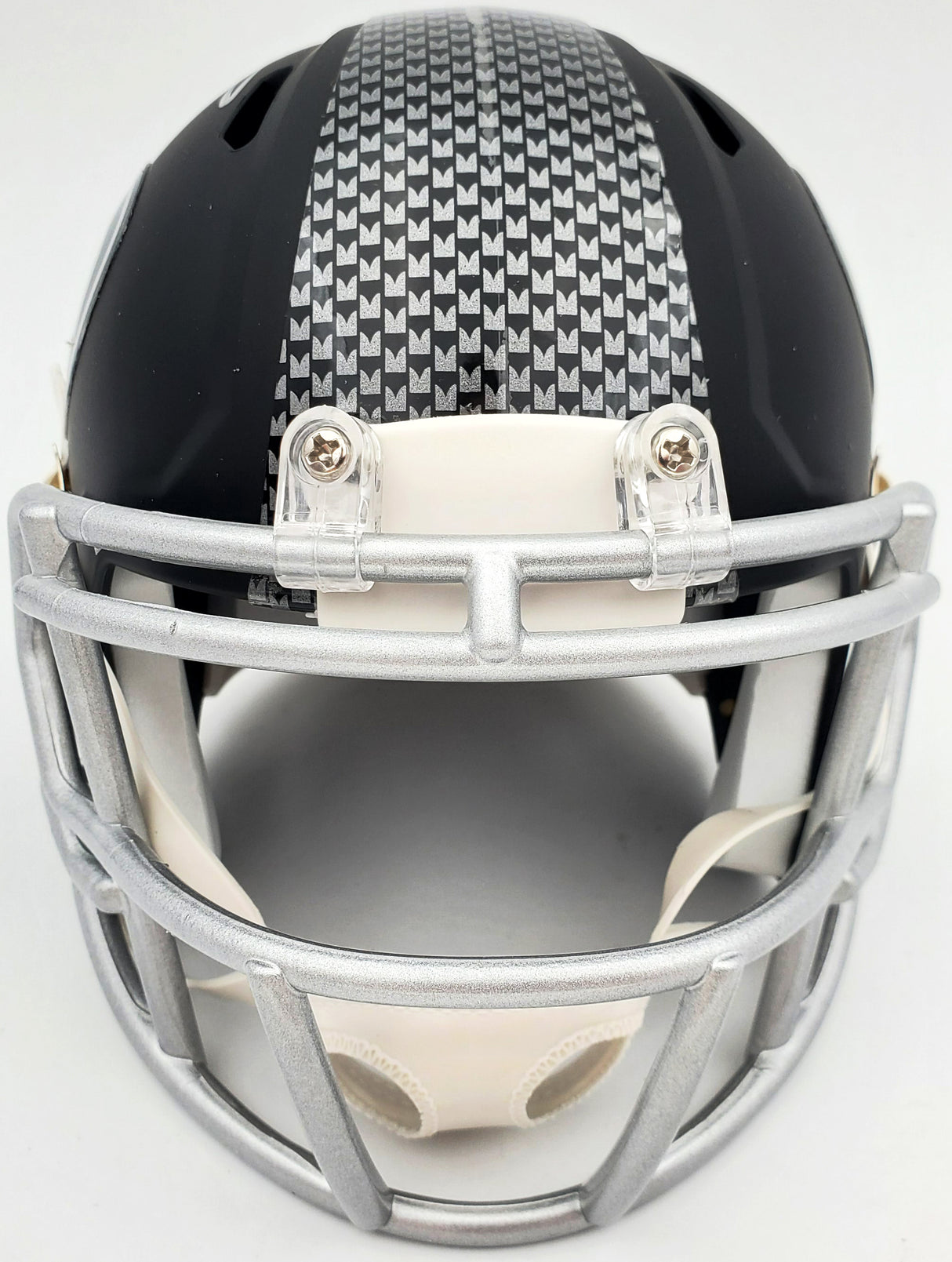 Russell Wilson Autographed Seattle Seahawks Matte Black Speed Mini Helmet In Silver RW Holo Stock #145843