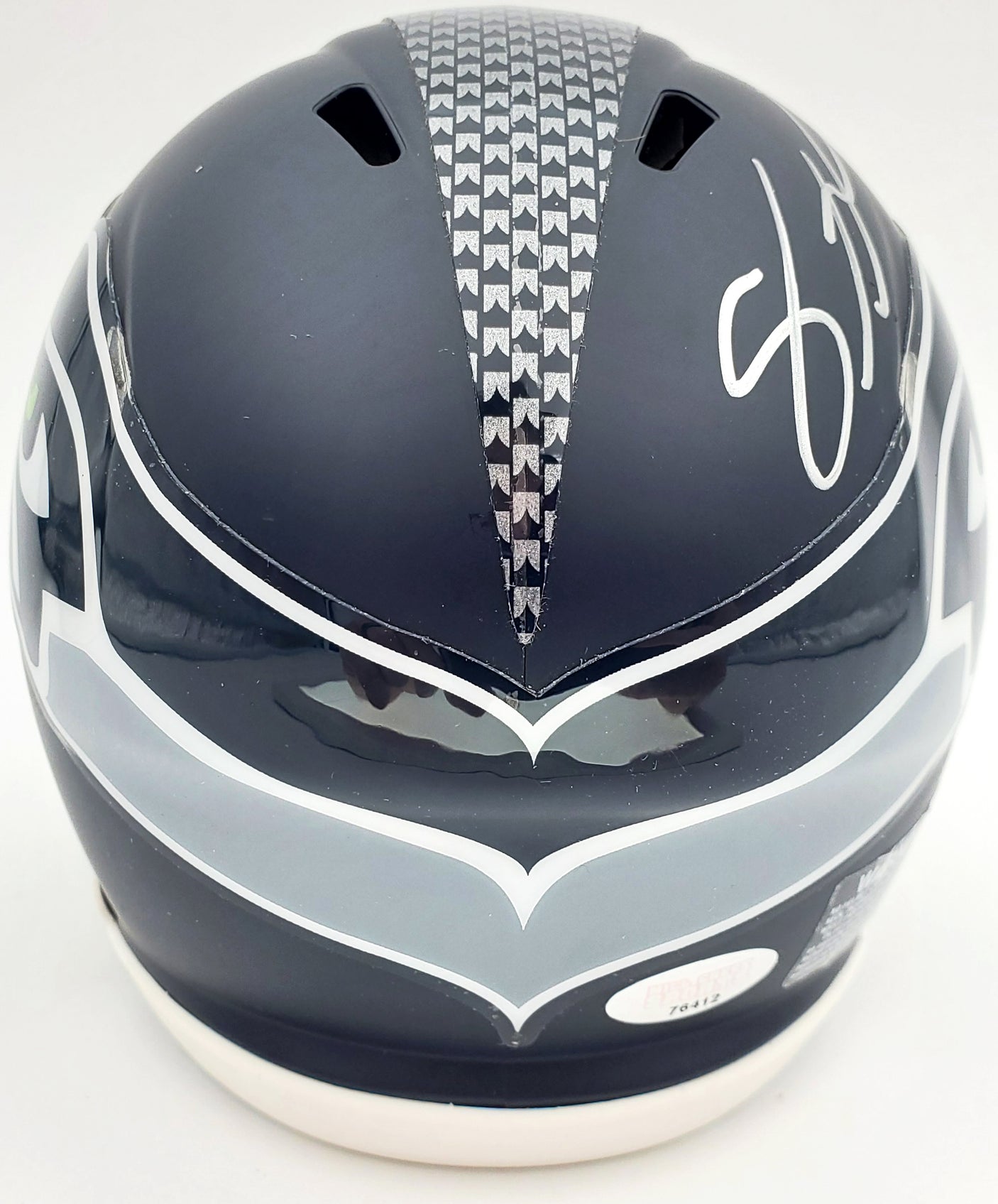 Shaquem Griffin Autographed Seattle Seahawks Mini Helmet In Silver MCS Holo Stock #134383