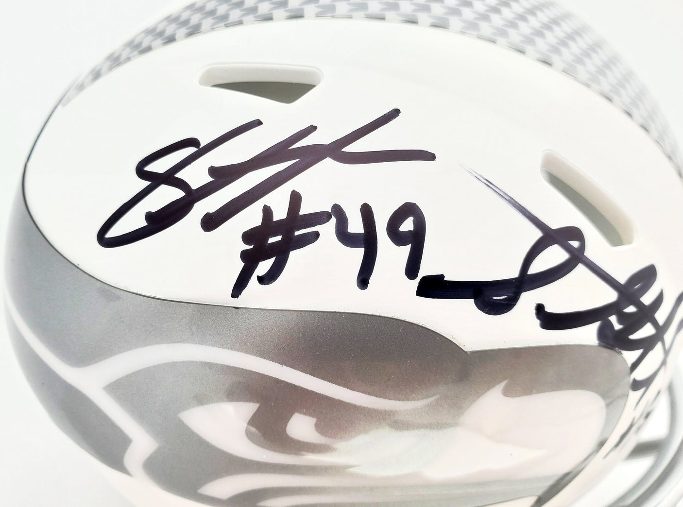 Shaquem & Shaquill Griffin Autographed Seattle Seahawks White Ice Speed Mini Helmet MCS Holo Stock #134375