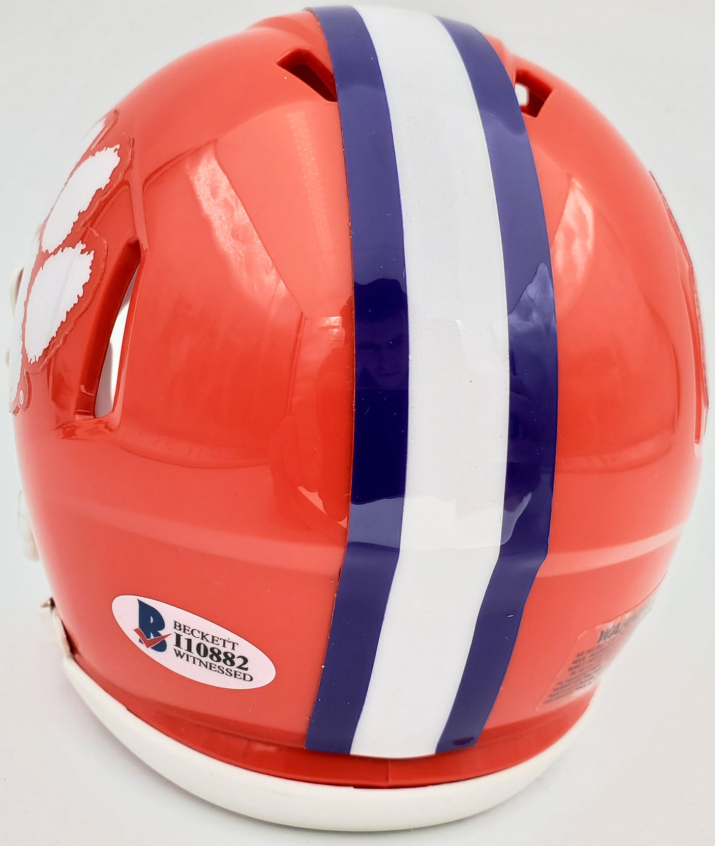 Deshaun Watson Autographed Clemson Tigers Orange Speed Mini Helmet Beckett BAS Stock #113704