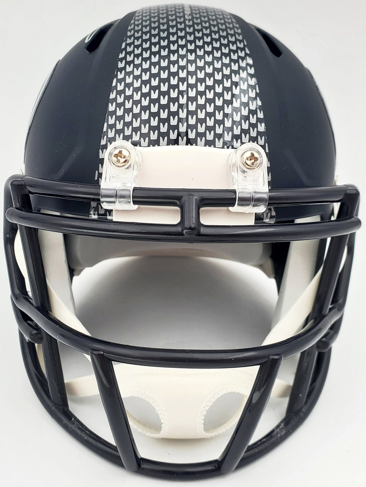 Russell Wilson Autographed Seattle Seahawks Speed Mini Helmet In Silver RW Holo Stock #71468