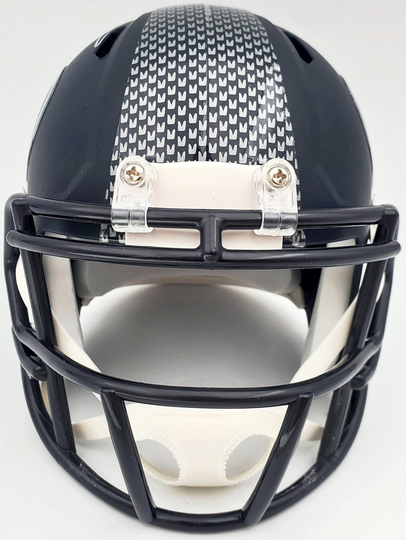 Russell Wilson Autographed Seattle Seahawks Speed Mini Helmet In Silver RW Holo Stock #71468