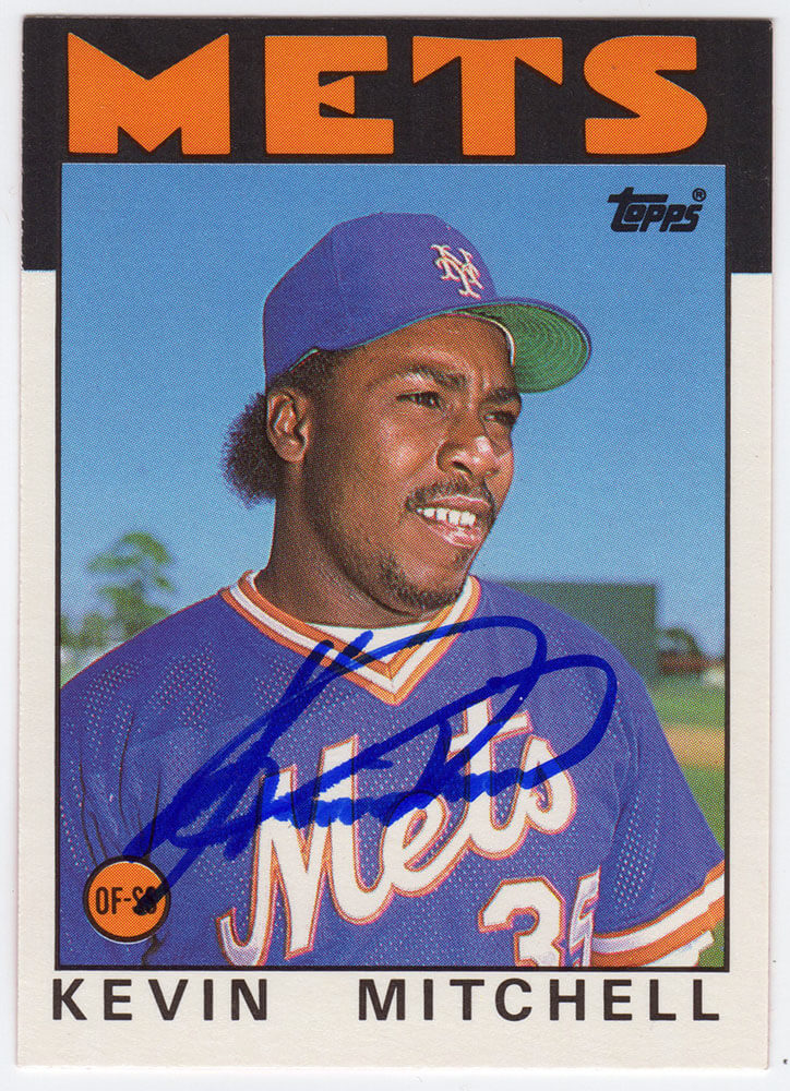 Kevin Mitchell Signed New York Mets 1986 Topps Traded Rookie Baseball Card #74T