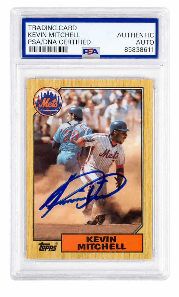 Kevin Mitchell Signed New York Mets 1987 Topps Rookie Baseball Card #653 - (PSA Encapsulated)