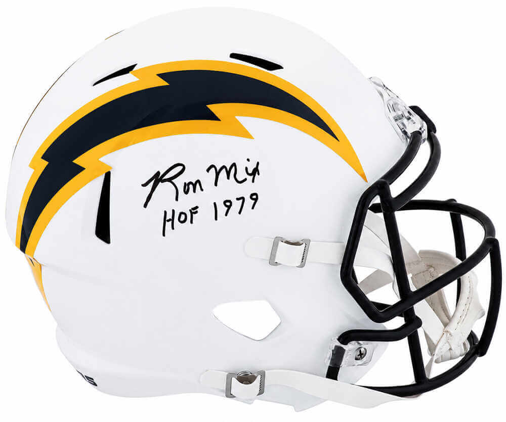 Ron Mix Signed Chargers Color Rush Navy Riddell Full Size Speed Replica Helmet w/HOF'79