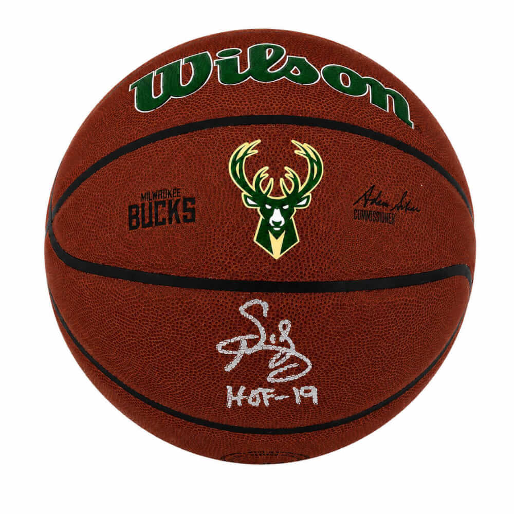 Sidney Moncrief Signed Milwaukee Bucks Logo Wilson Alliance NBA Basketball w/HOF'19