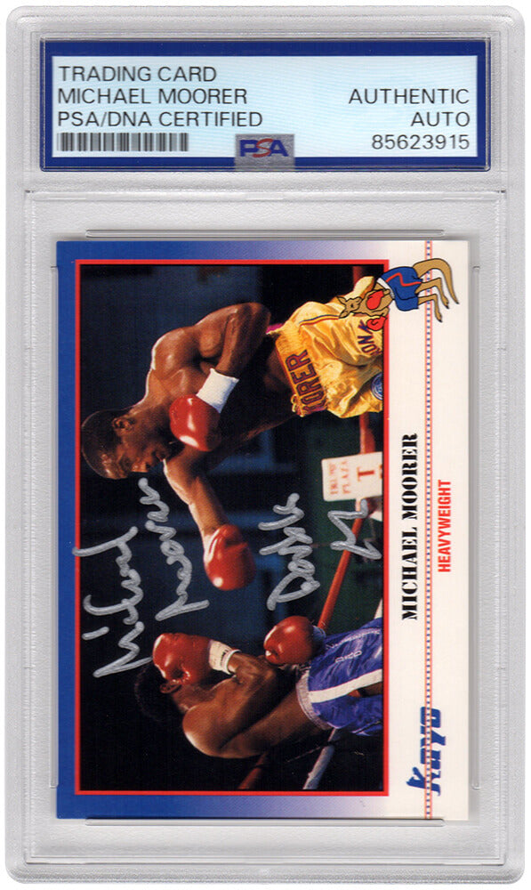 Michael Moorer Signed 1991 Kayo Boxing Card #207 w/Double M - (PSA Encapsulated)