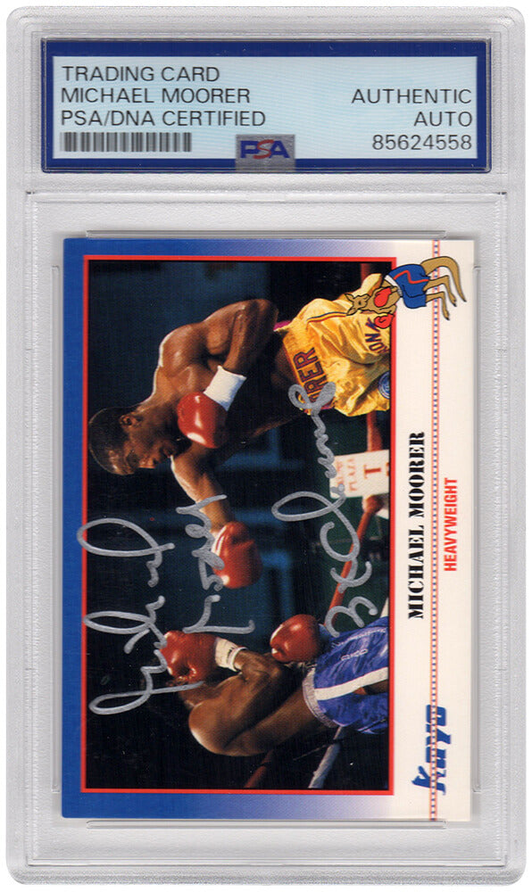 Michael Moorer Signed 1991 Kayo Boxing Card #207 w/3x Champ - (PSA Encapsulated)