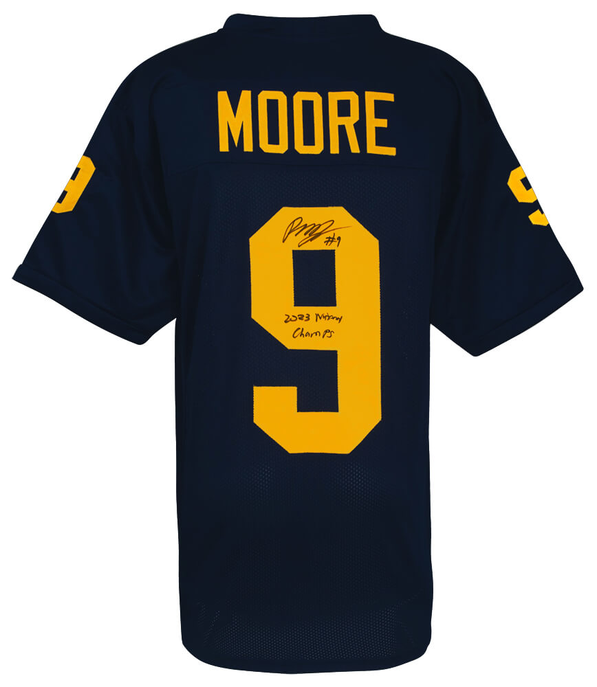 Rod Moore Signed Navy Custom College Football Jersey w/2023 National Champs