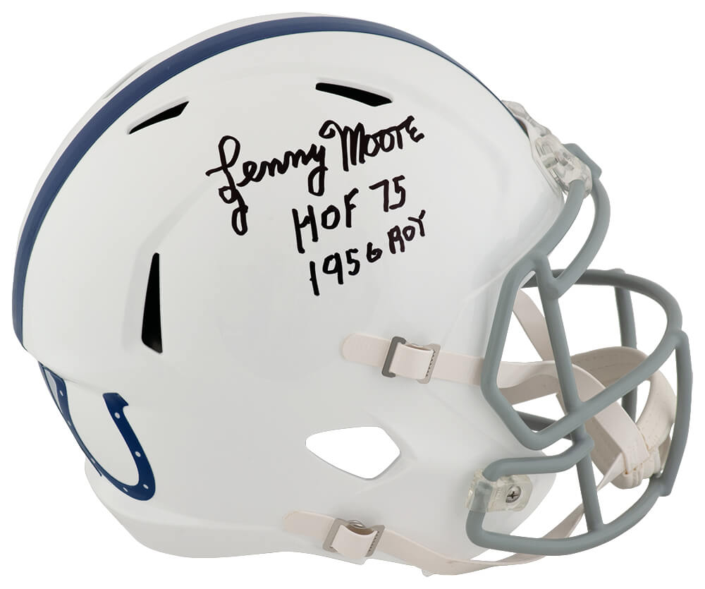 Lenny Moore Signed Colts Throwback (1956 Style) Riddell Full Size Speed Replica Helmet w/HOF'75, 1956 ROY