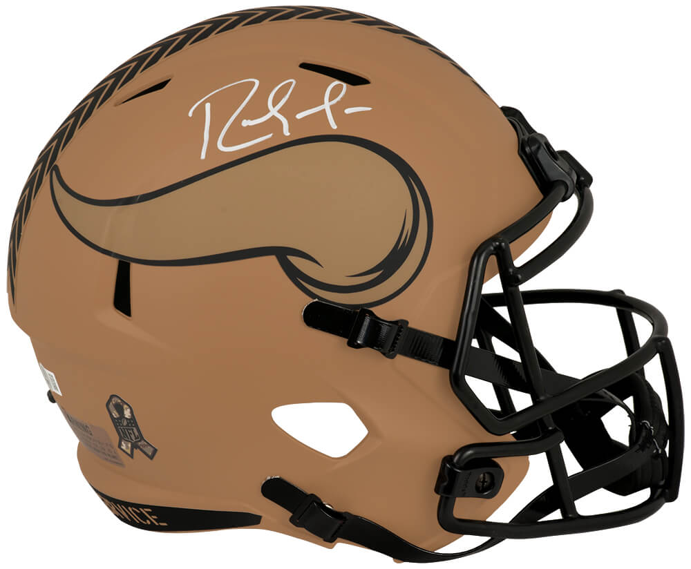 Randy Moss Signed Minnesota Vikings Salute to Service Riddell Full Size Speed Replica Helmet - (Beckett)
