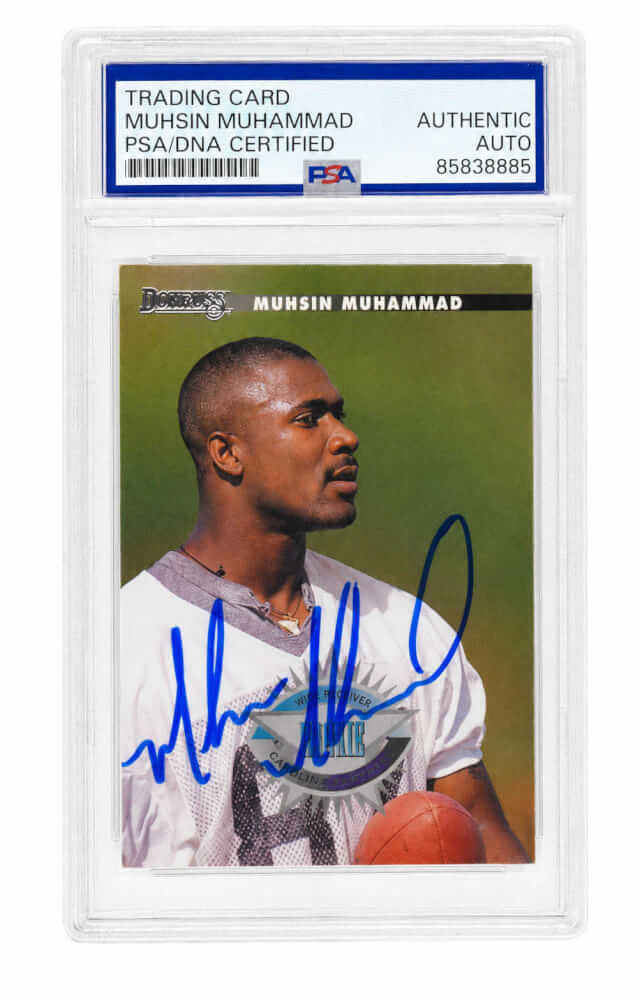 Muhsin Muhammad Signed Carolina Panthers 1996 Donruss Rookie Football Card #219 - (PSA Encapsulated)