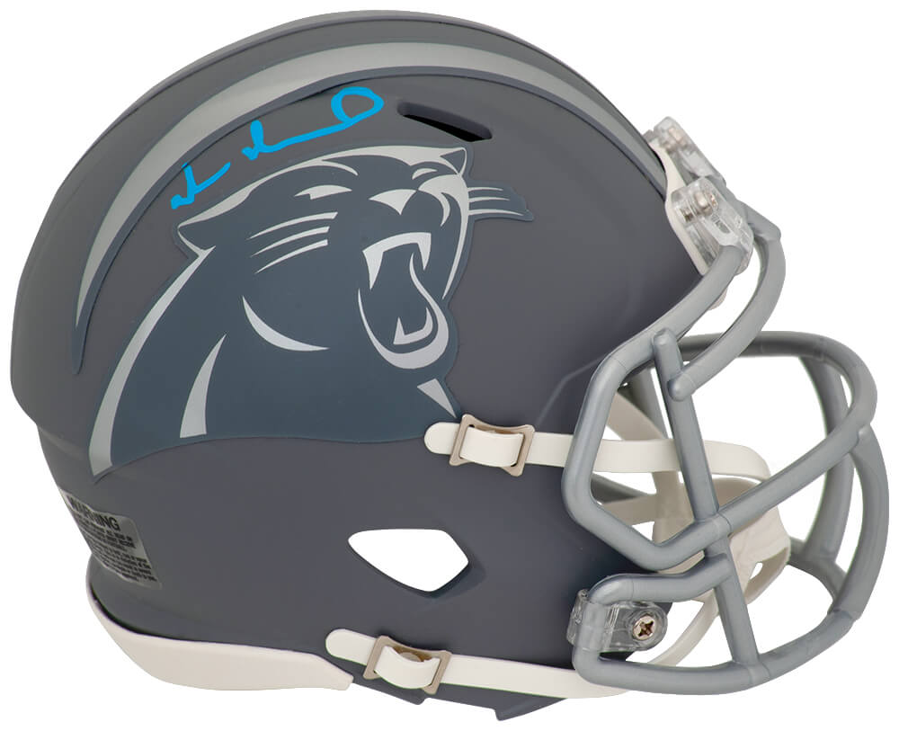 Muhsin Muhammad Signed Carolina Panthers SLATE Riddell Speed Mini Helmet
