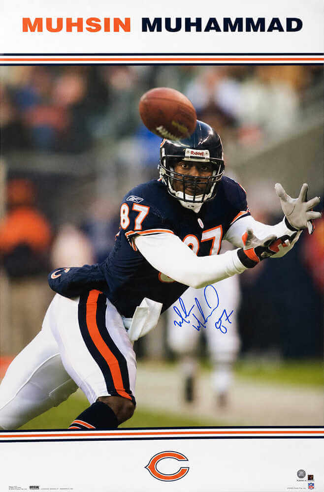 Muhsin Muhammad Signed Chicago Bears 22x34 Full Size Poster