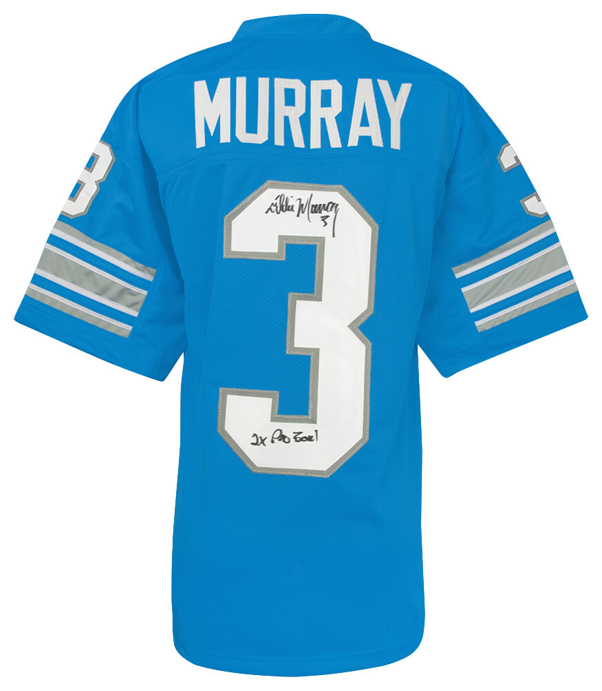 Eddie Murray Signed Blue Throwback Custom Football Jersey w/2x Pro Bowl