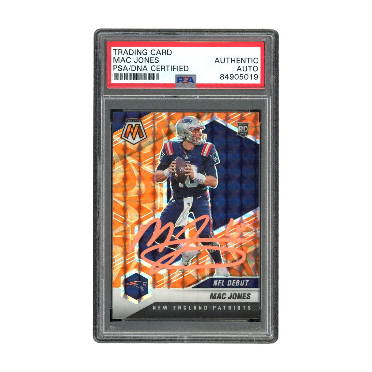 Mac Jones Signed Authentic PSA/DNA Panini Mosaic RC Patriots NFL