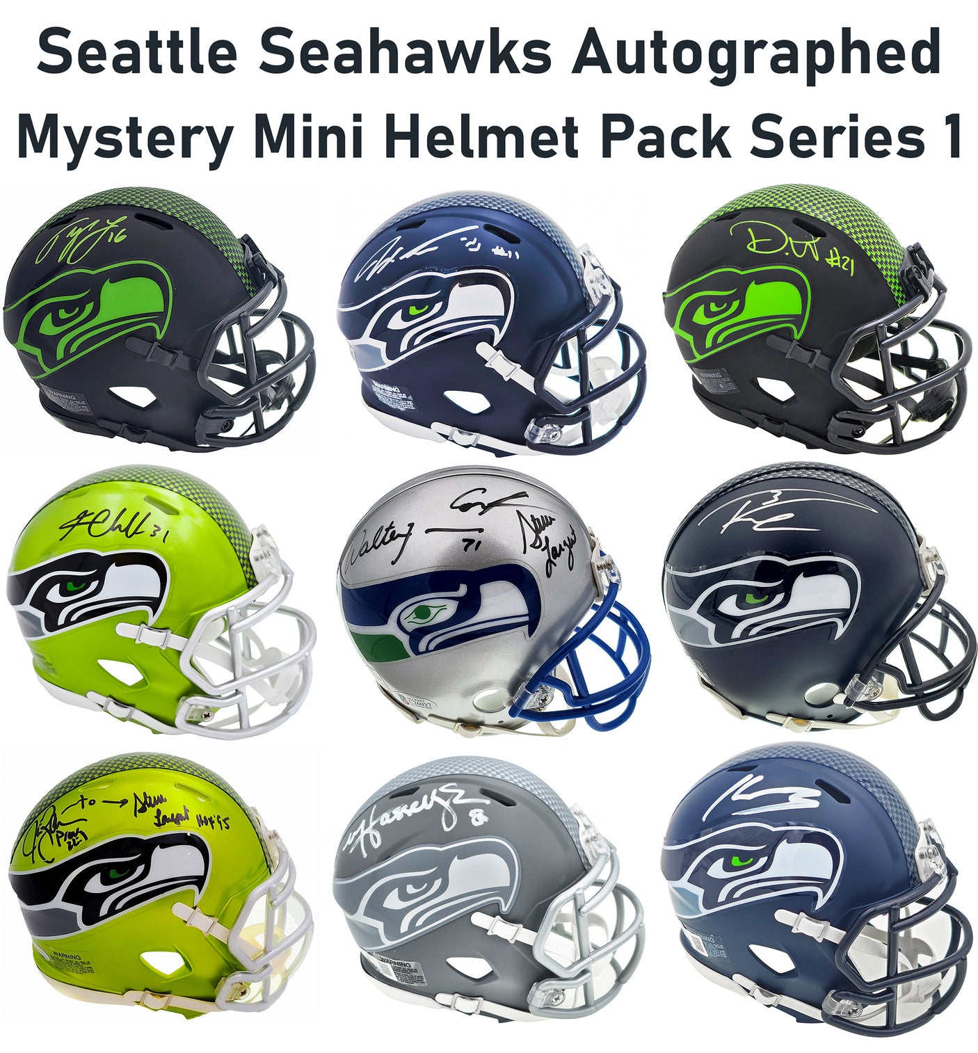 Seattle Seahawks Autographed Mystery Mini Helmet Pack Series 1 (Prize Redemptions: 1 in 10 Packs)