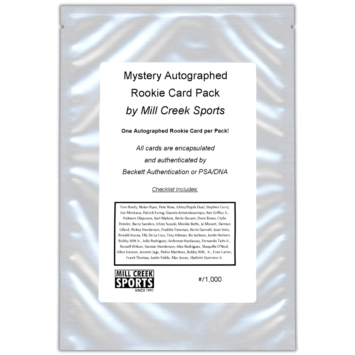 Mystery Autographed Rookie Card Pack (1 Card per Pack - Chase the Tom Brady!)