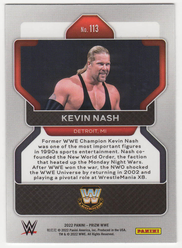 Kevin Nash Signed 2022 Panini Prizm WWE Wrestling Card #113