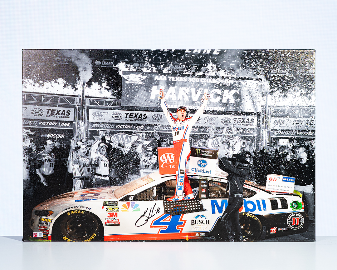 Kevin Harvick Signed 2017 Texas Victory Lane 20x30 Photo on SpeedCanvas