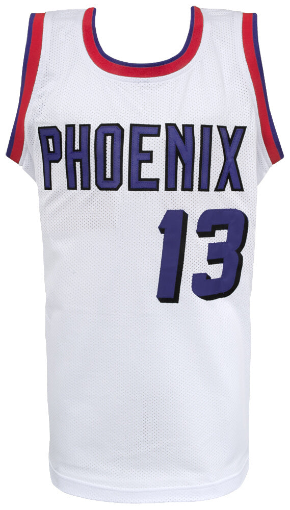 Steve Nash Signed White Embroidered Stat Basketball Custom Jersey - (Beckett)