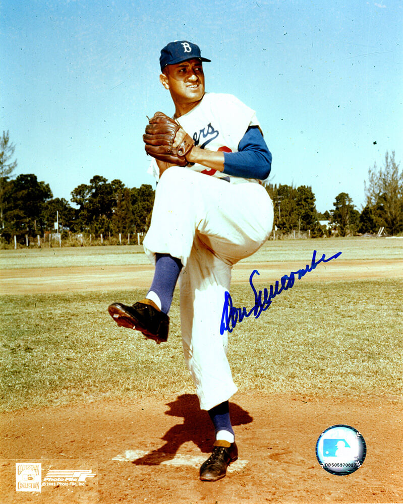 Don Newcombe Signed Dodgers Pitching Pose 8x10 Photo