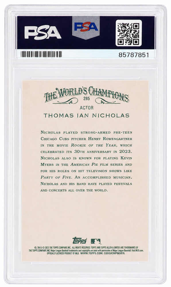 Thomas Ian Nicholas Signed 2023 Topps Allen & Ginter Trading Card #285 - (PSA Encapsulated)