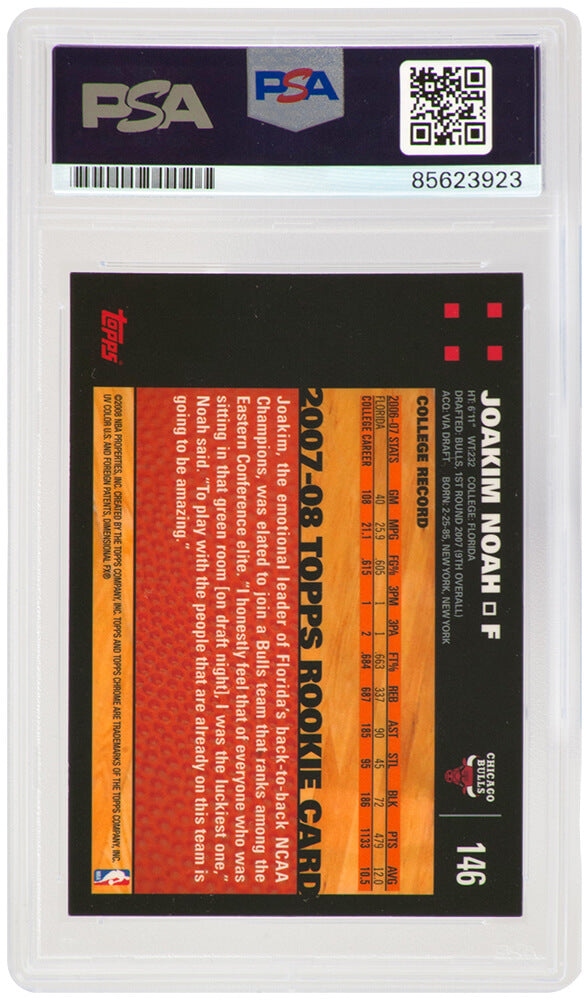 Joakim Noah Signed Bulls Topps Chrome Rookie Basketball Trading Card #146 - (PSA Encapsulated)