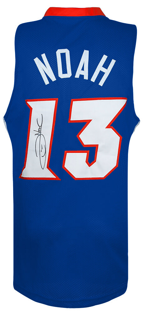 Joakim Noah Signed Blue Custom College Basketball Jersey
