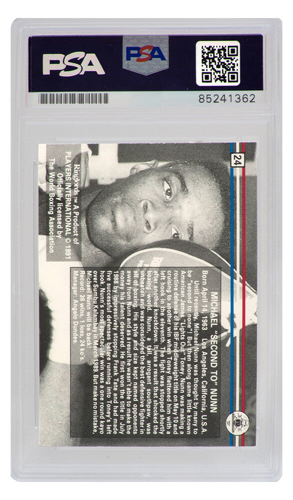 Michael Nunn Signed 1991 Ringlords Boxing Card #24 - (PSA Encapsulated)