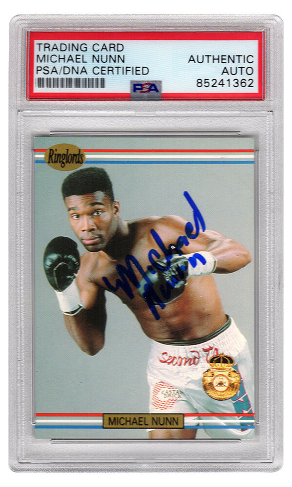Michael Nunn Signed 1991 Ringlords Boxing Card #24 - (PSA Encapsulated)