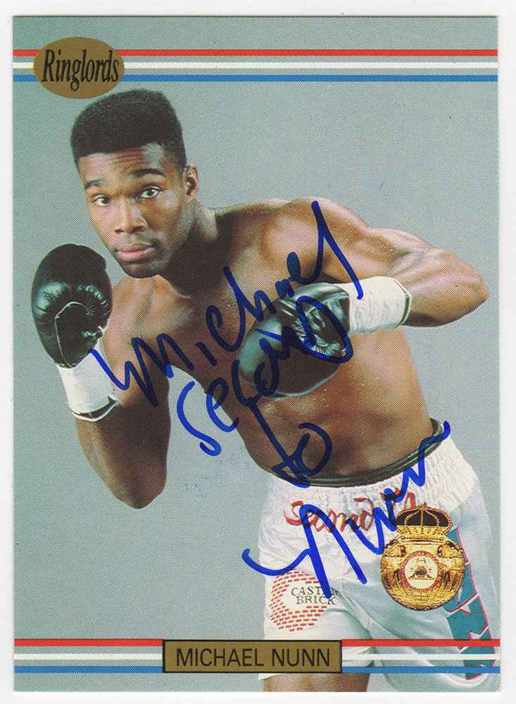 Michael 'Second To' Nunn Signed 1991 Ringlords Boxing Trading Card #24