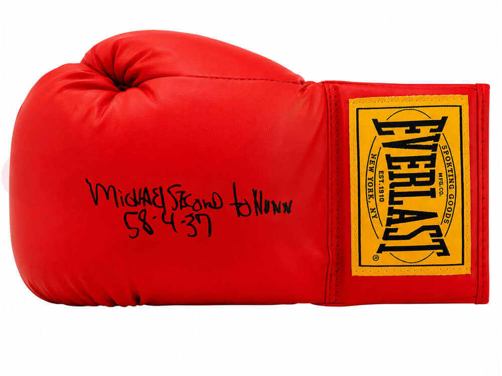 Michael 'Second To' Nunn Signed Everlast Red Full Size Boxing Glove w/58-4, 37 KOs