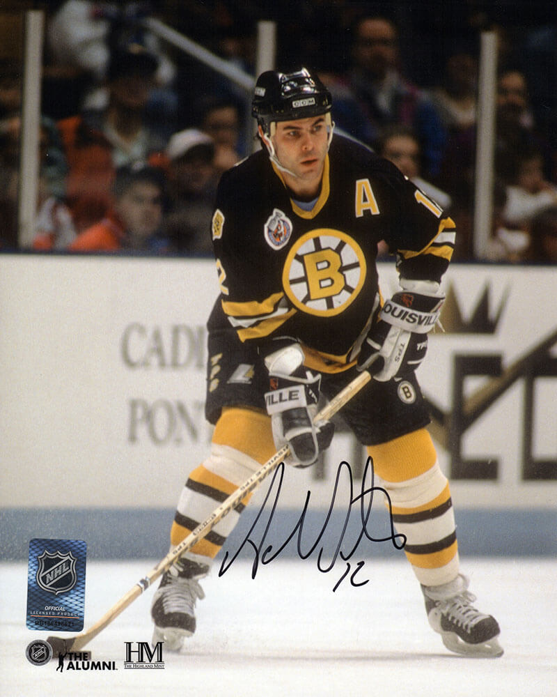Adam Oates Signed Boston Bruins Black Jersey Action 8x10 Photo