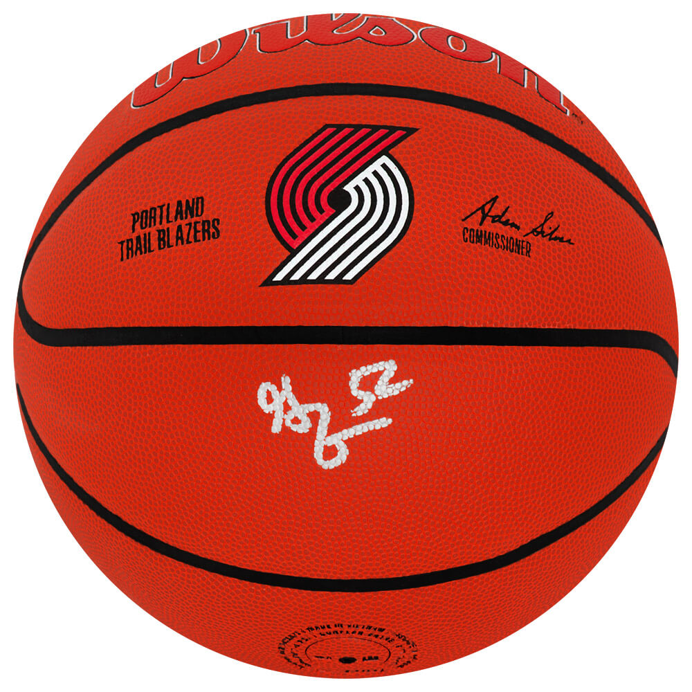 Greg Oden Signed Portland Trailblazers Logo Wilson NBA Basketball
