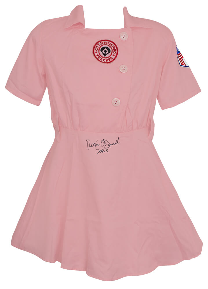 Rosie O'Donnell Signed Rockford Peaches Pink Costume Women's Baseball Jersey w/Doris