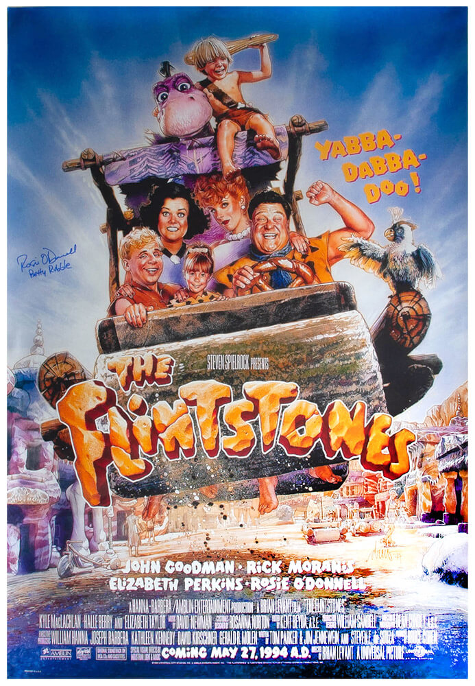 Rosie O'Donnell Signed The Flintstones 27x40 Full Size Movie Poster w/Betty Rubble