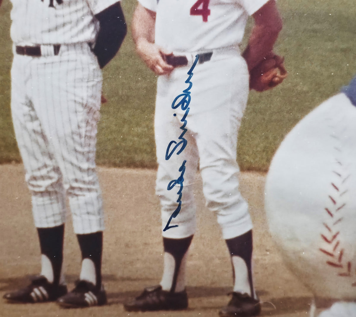 New York Baseball Legends Autographed Framed 16x20 Photo With 4 Signatures Including Mickey Mantle & Joe DiMaggio JSA #ZZ10735