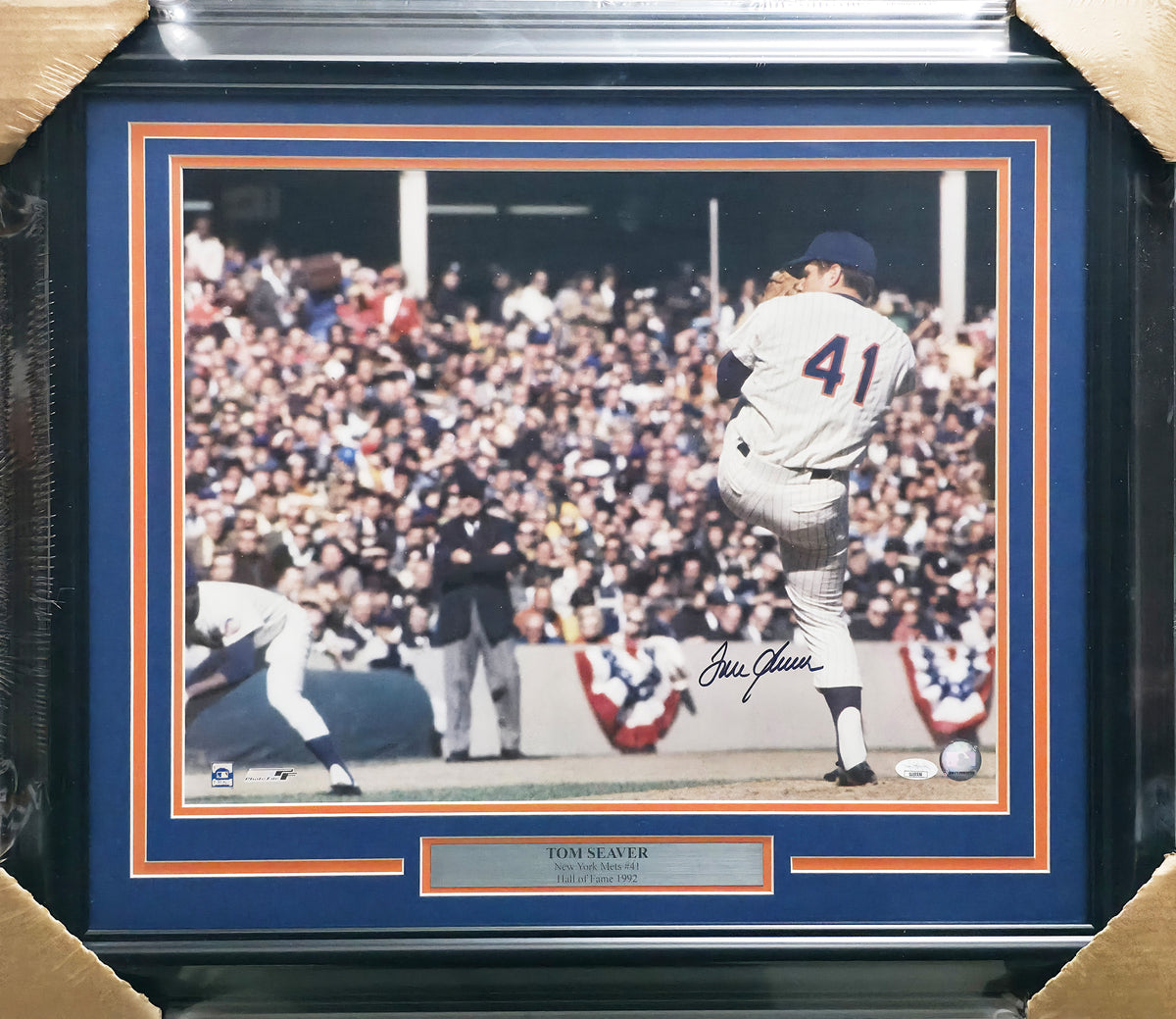 Tom Seaver Autographed Framed 16x20 Photo New York Mets JSA #LL19556