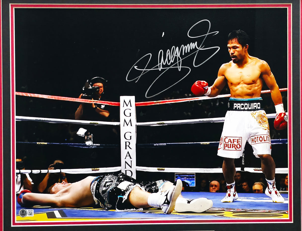 Manny Pacquiao Autographed Framed 16x20 Photo Beckett BAS Witness #4W629908